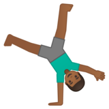 侧手翻的男人:中等深色肤色emoji素材一 160x160像素