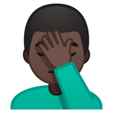 单手捂脸的男人:深色肤色emoji素材一 160x160像素
