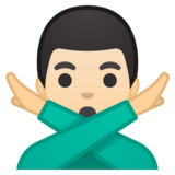 打“不”手势的男人:浅肤色emoji素材一 160x160像素