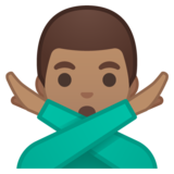 打“不”手势的男人:中等肤色emoji素材一 160x160像素