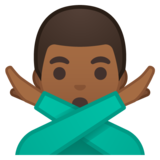 打“不”手势的男人:中黑肤色emoji素材一 160x160像素