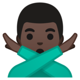 打“不”手势的男人:深色肤色emoji素材一 160x160像素