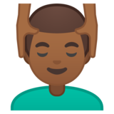 男士按摩:中黑肤色emoji素材一 160x160像素