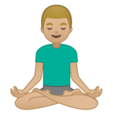 打坐的男人:中浅肤色emoji素材一 160x160像素