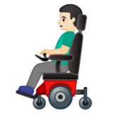 坐电动轮椅的男人:浅肤色emoji素材一 160x160像素