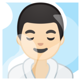 在潮湿的房间里的男人:浅肤色emoji素材一 160x160像素