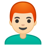 男士:浅肤色,红发emoji素材一 160x160像素