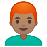 男士:中等肤色,红发emoji素材一 160x160像素
