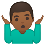 男人耸肩:中黑肤色emoji素材一 160x160像素