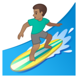 男子冲浪:中等肤色emoji素材一 160x160像素