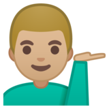 单手举起的男人:中等浅肤色emoji素材一 160x160像素