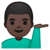 单手举起的男人:深色肤色emoji素材一 160x160像素