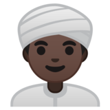 戴头巾的男人:深色肤色emoji素材一 160x160像素