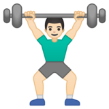 举重:浅肤色emoji素材一 160x160像素
