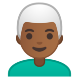 男士:中深色肤色,白发emoji素材一 160x160像素