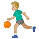 打球的男人:中浅肤色emoji素材一 160x160像素