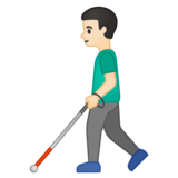 拿拐杖的男人:浅肤色emoji素材一 160x160像素