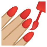 涂指甲油的手:中浅肤色emoji素材一 160x160像素