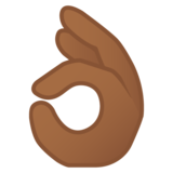 OK手:中等深色肤色emoji素材一 160x160像素