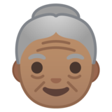 老妇人:中等肤色emoji素材一 160x160像素