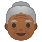 老妇人:中黑肤色emoji素材一 160x160像素