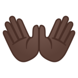 张开双手:深色肤色emoji素材一 160x160像素