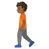 行走的人:中黑肤色emoji素材一 160x160像素