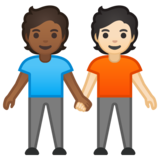 手牵手:中暗肤色,浅肤色emoji素材一 160x160像素