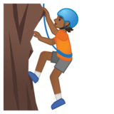 攀岩者/正在攀爬的人:中黑肤色emoji素材一 160x160像素