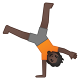 侧手翻的人:深色肤色emoji素材一 160x160像素