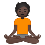 打坐的人:深色肤色emoji素材一 160x160像素