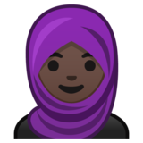 戴头巾的女人:肤色黝黑emoji素材一 160x160像素