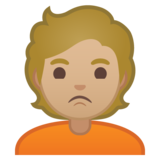 人撅嘴:中等浅肤色emoji素材一 160x160像素