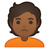 人撅嘴:中黑肤色emoji素材一 160x160像素