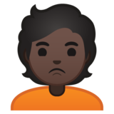 人撅嘴:深色肤色emoji素材一 160x160像素