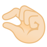 很短、捏住的手:浅肤色emoji素材一 160x160像素