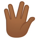 手指分开的手礼:中黑肤色emoji素材一 160x160像素