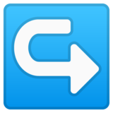 左箭头向右弯曲emoji素材一 160x160像素