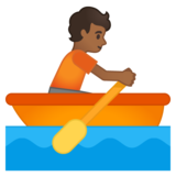 单人划艇:中等深色肤色emoji素材一 160x160像素
