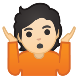 耸肩:浅肤色emoji素材一 160x160像素