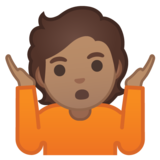 耸肩:中等肤色emoji素材一 160x160像素