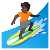 个人冲浪:深色肤色emoji素材一 160x160像素