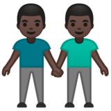 男人牵手:深色肤色emoji素材一 160x160像素