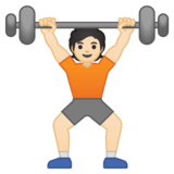 举重:浅肤色emoji素材一 160x160像素