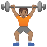 举重:中等肤色emoji素材一 160x160像素