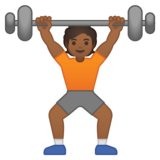 举重:中等深色肤色emoji素材一 160x160像素
