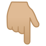 指向下方的手:中等浅肤色emoji素材一 160x160像素