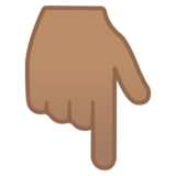 指向下方的手:中等肤色emoji素材一 160x160像素