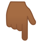 指向下方的手:中深色肤色emoji素材一 160x160像素