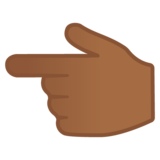 指向左边的手:中深色肤色emoji素材一 160x160像素